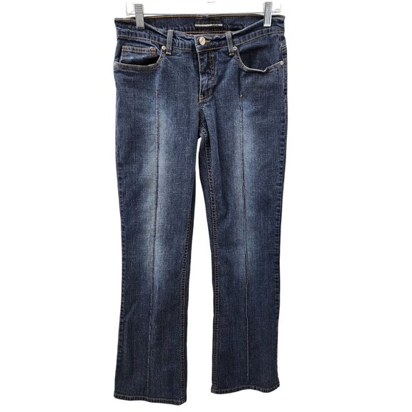 Vintage Bebe Jeans Womens Size 31 Blue Straight Leg Low Rise‎ Y2K Front Seam USA - Picture 1 of 13